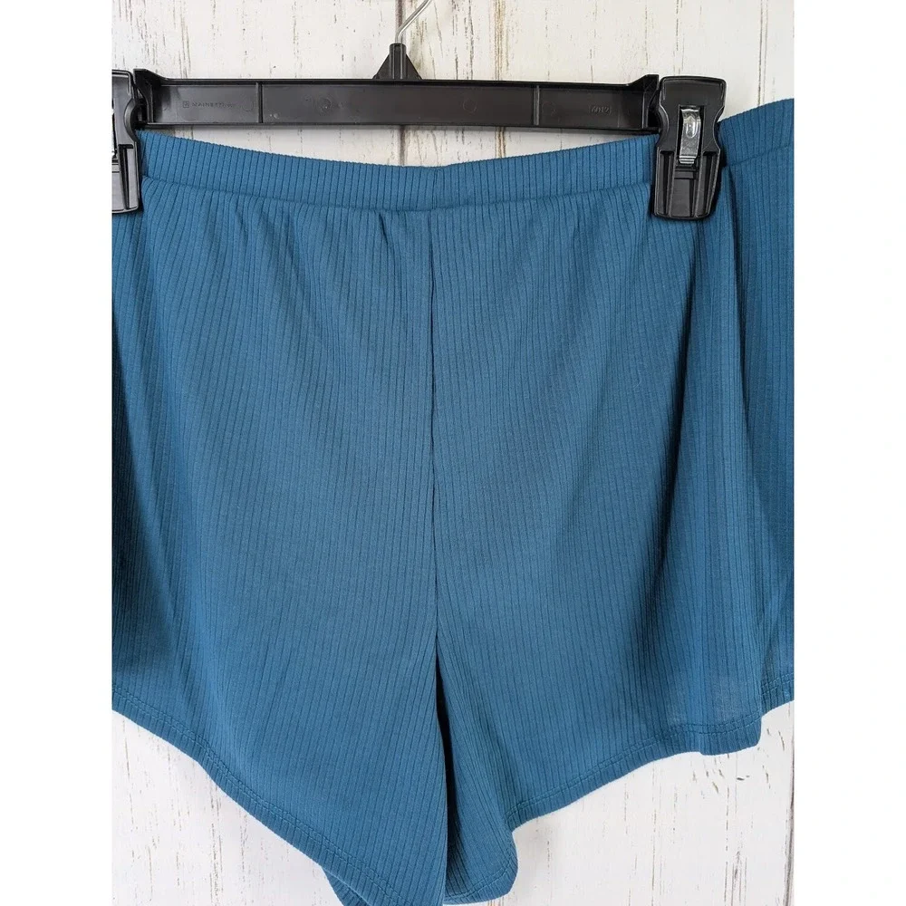 Adore Me Size Medium‎ Womens Blue Ribbed Intimate Shorts NWT